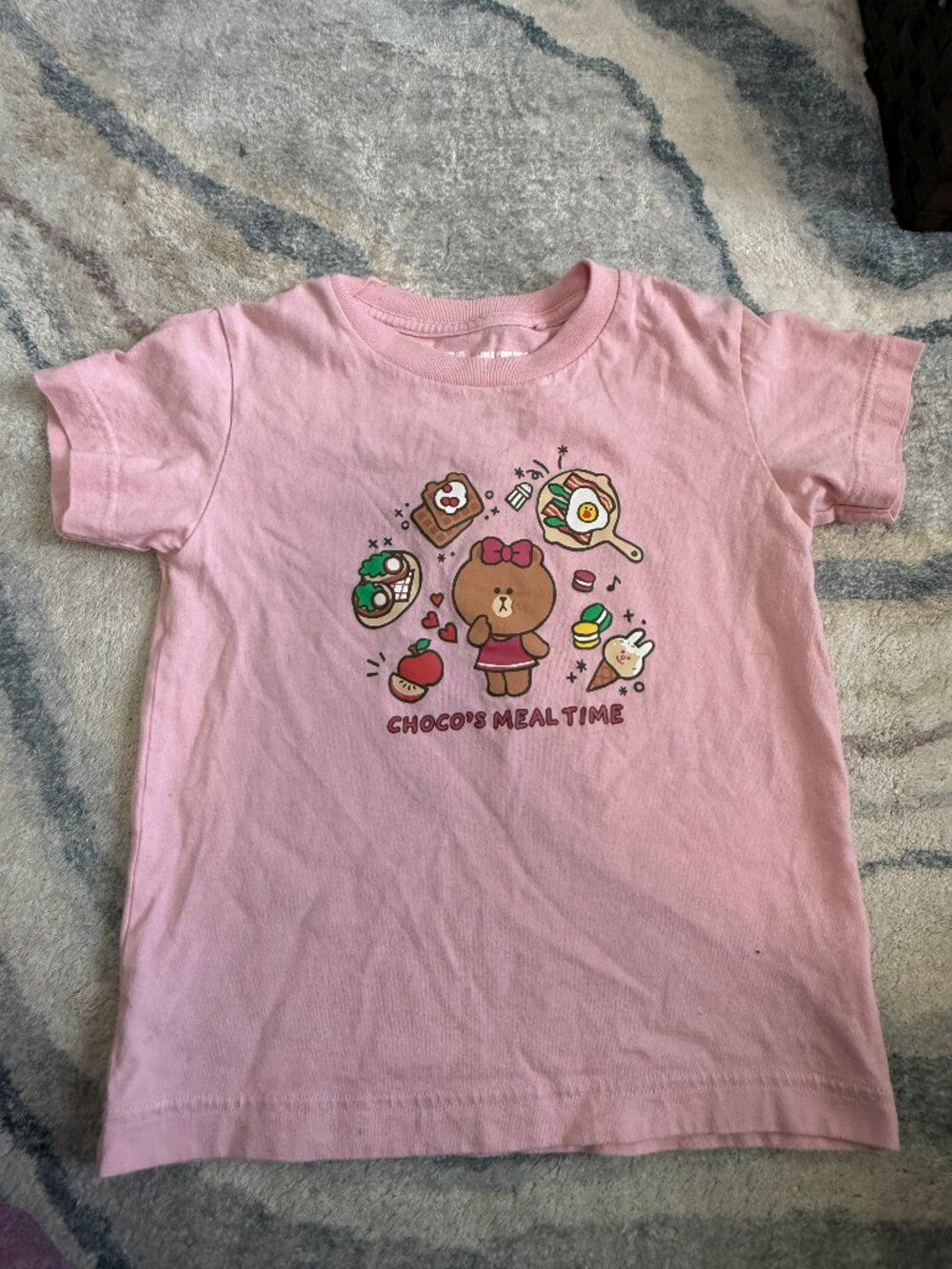 Uniqlo Line Friends Choco's Mean Time Kids 3-4T Pink Shirt